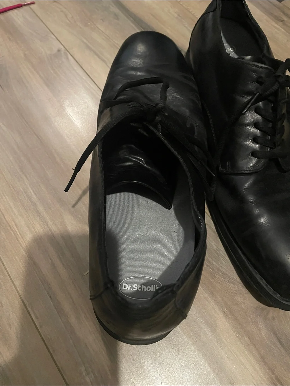 Dr. Scholl's Black Leather Lace-Up Oxfords
